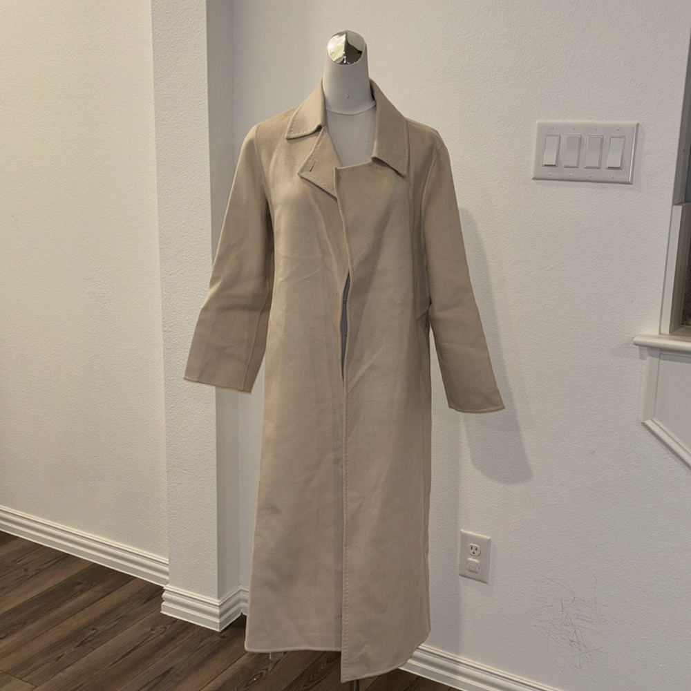 Silk Maison LONG WOOL WRAP COAT in M - Picture 3 of 9
